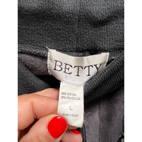 Betty drawstring sweats Gray Velour Size Large - Picture 3 of 5